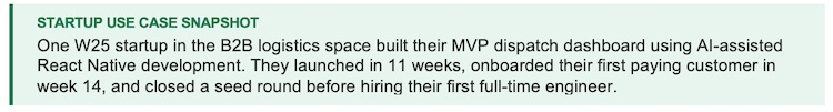Vibe coding: Startup Use case